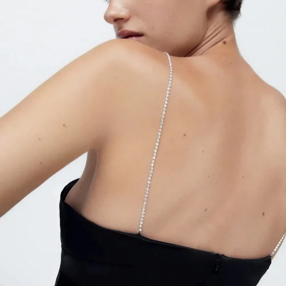 Zara Satin Rhinestone Dress - Picture 2 of 3